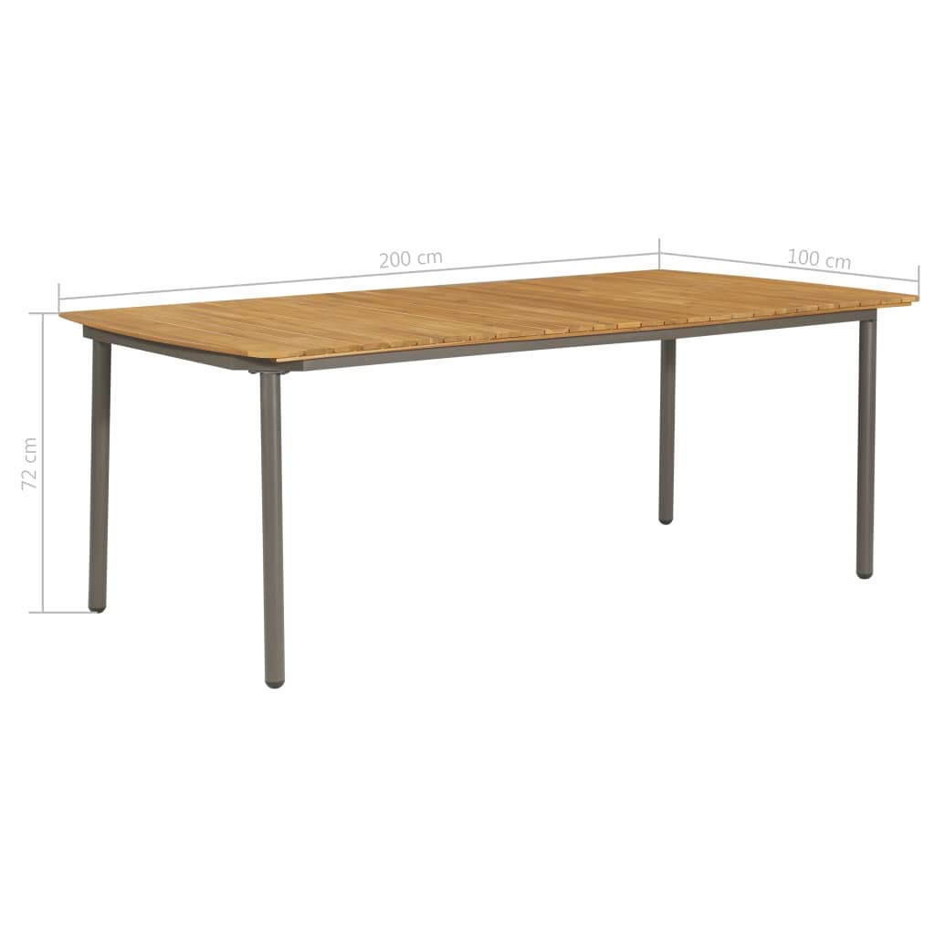 9 Piece Acacia Wood and Steel Outdoor Dining Set K1786