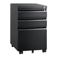 3 Drawer Mobile File Cabinet with Lock, Black G17219