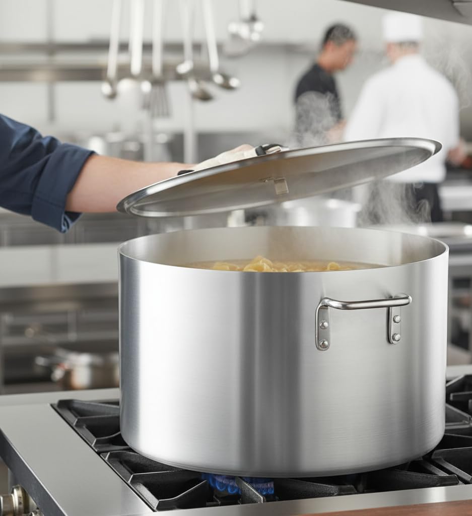 60 Qt Aluminum Sauce Pot with Cover L338859