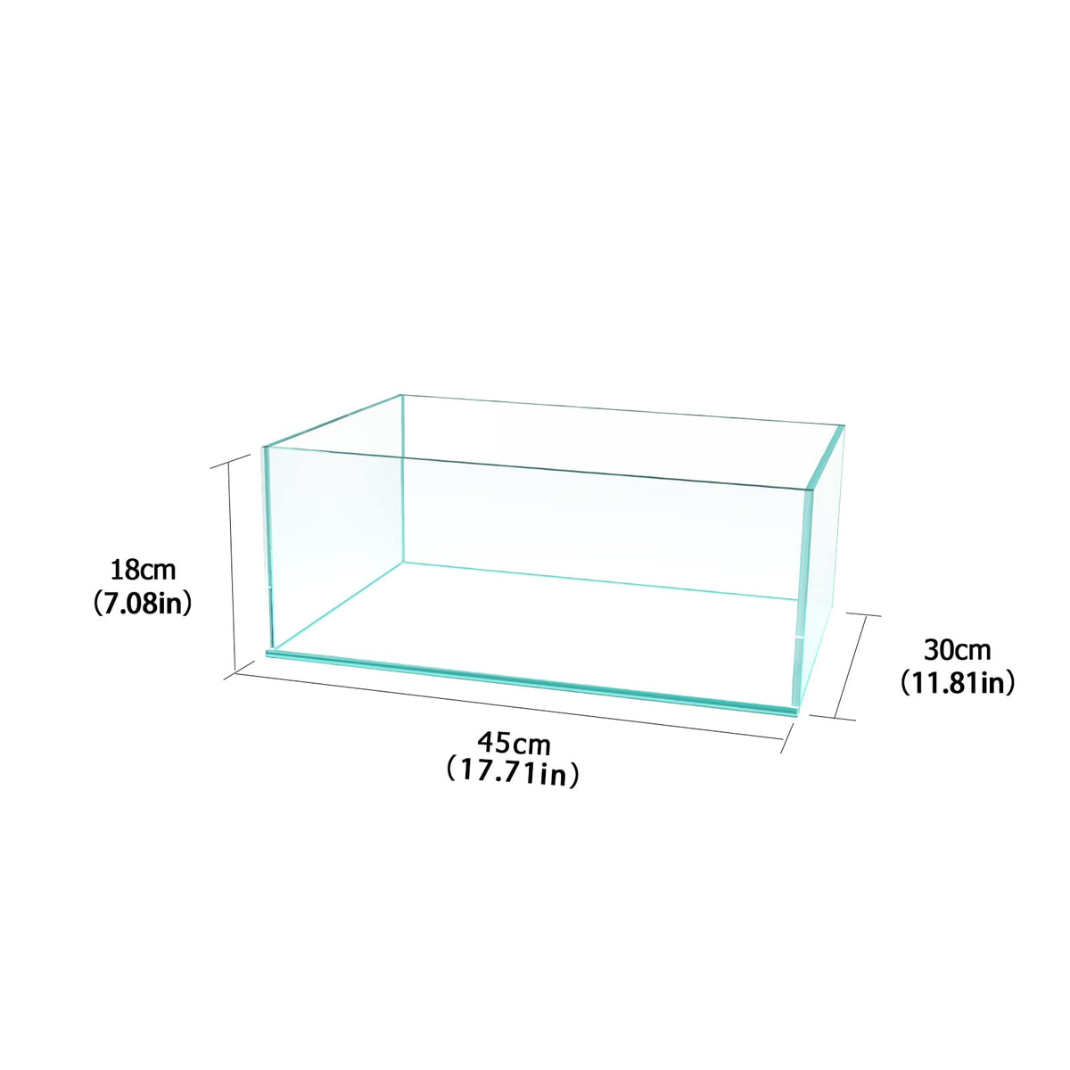 6.4Gal Shallow Rimless Aquarium Ultra-White Glass K275459