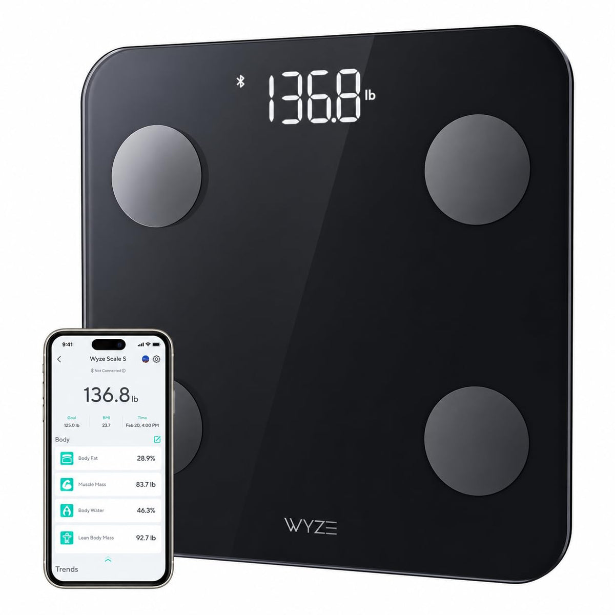Black Smart Body Weight Scale V25102