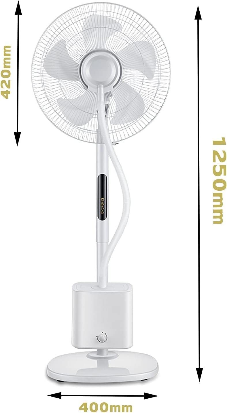 Oscillating Misting Pedestal Fan with Remote Control, 3-Speed, 16-inch, White T9383