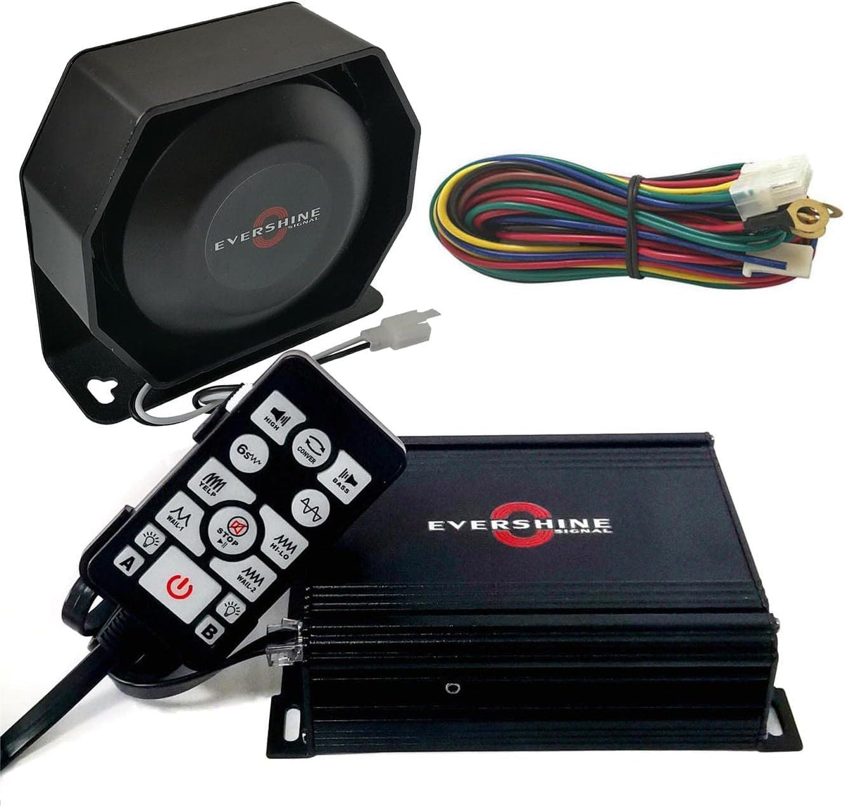 12V/24V 100W Heavy Duty Multi-Tones Siren Amplifier Horn Kit S693116