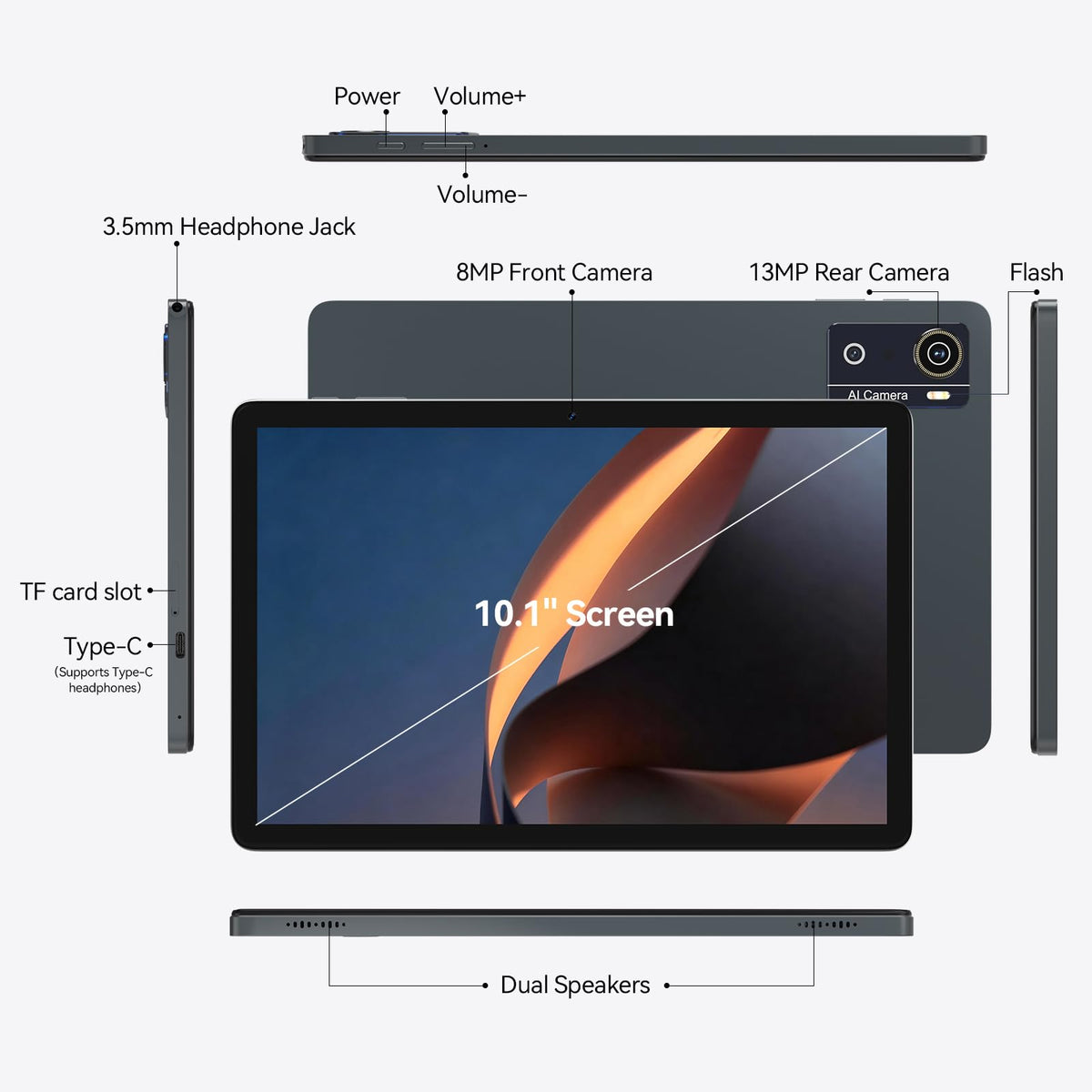 Android 16 Tablet 10.1 Inch 12GB RAM 64GB ROM Octa-Core I64924