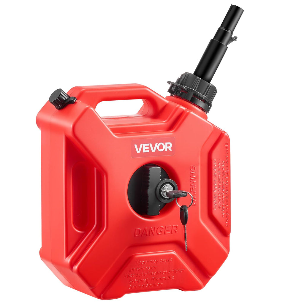 1.3 Gallon Gas Can with Spout and Lockable Bracket X8873