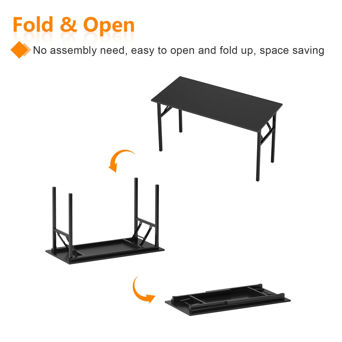 39.4 Inch Black Folding Computer Desk T93206