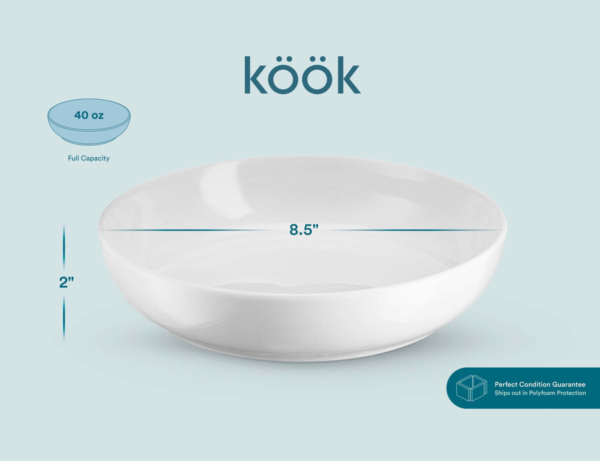 White 40 oz Pasta Bowls Set of 4 H930