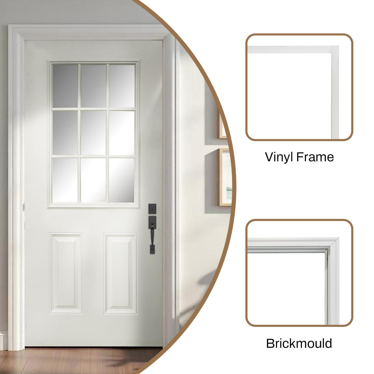 Fiberglass Exterior Door with Brickmould, 36'' x 80'' Front Entry Door O378820