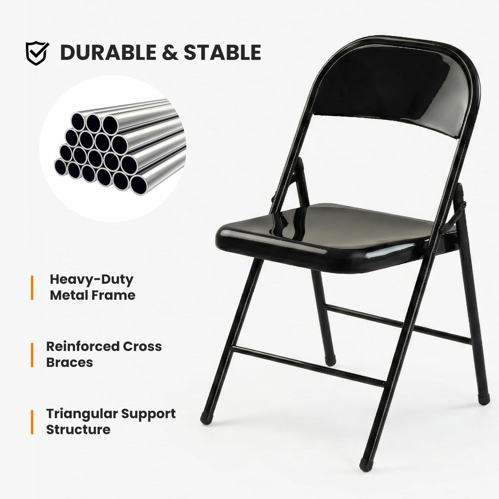 10 Pack Black Metal Folding Chairs P197