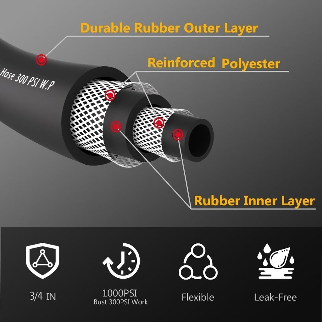 100FT Heavy Duty Rubber Garden Hose E445182