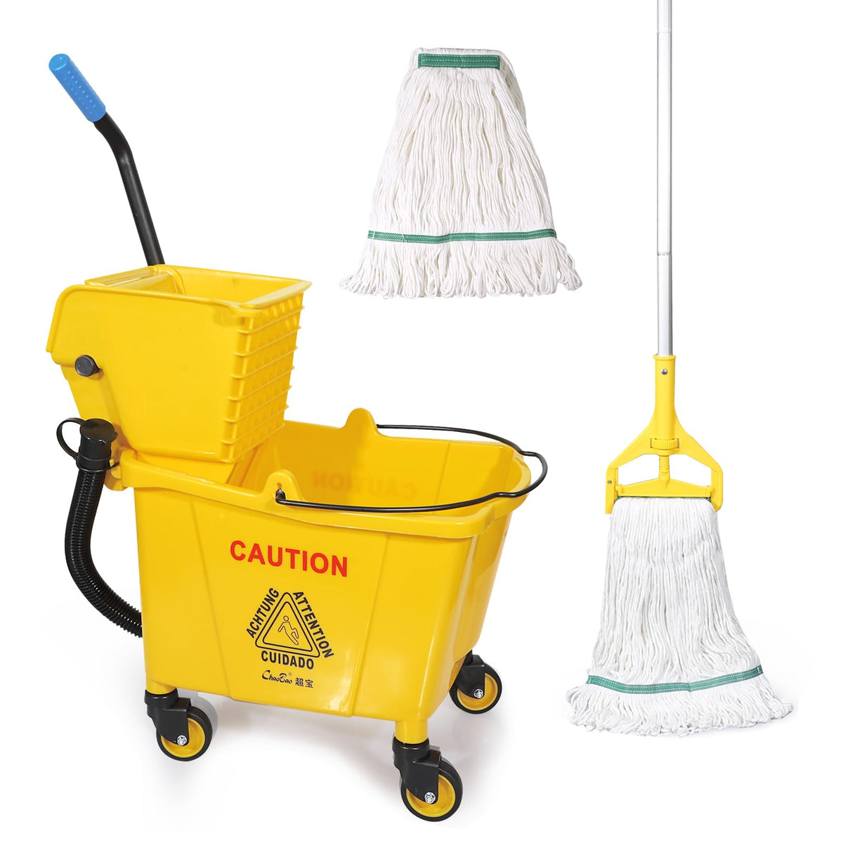 35Qt Mop Bucket with Wringer and Drain Hose P15364