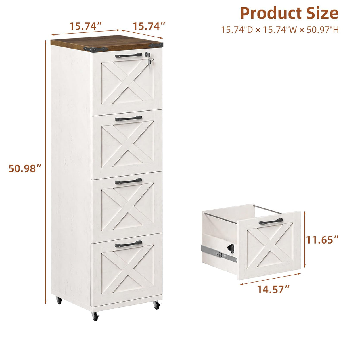 White 4 Drawer Office Filing Cabinet E4632