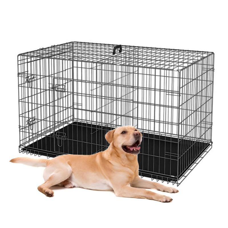 42-Inch Folding Metal Dog Crate with Divider and Tray J315993