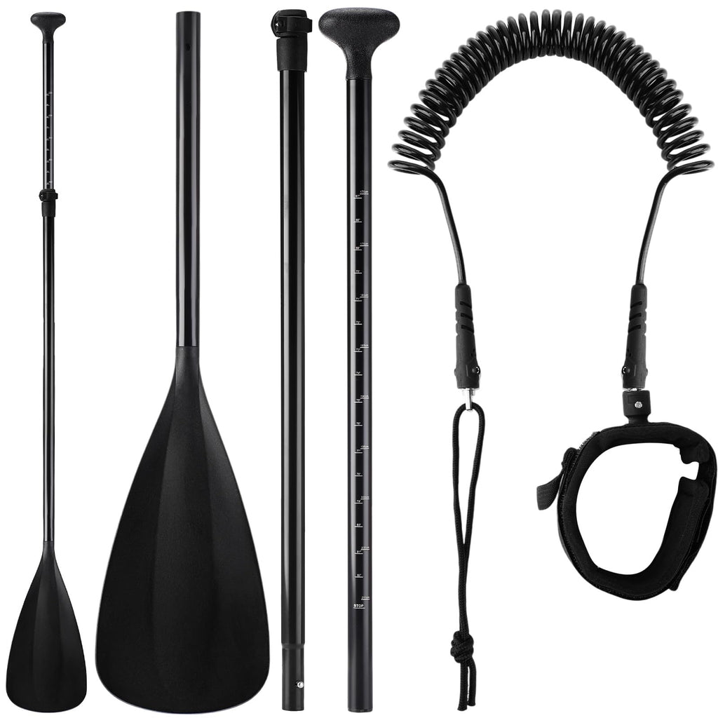 3 Pieces Paddle Board Paddle with Leash Detachable Aluminum Alloy Shaft P9547