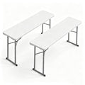 White 6 FT Narrow Folding Table Set of 2 Q63656