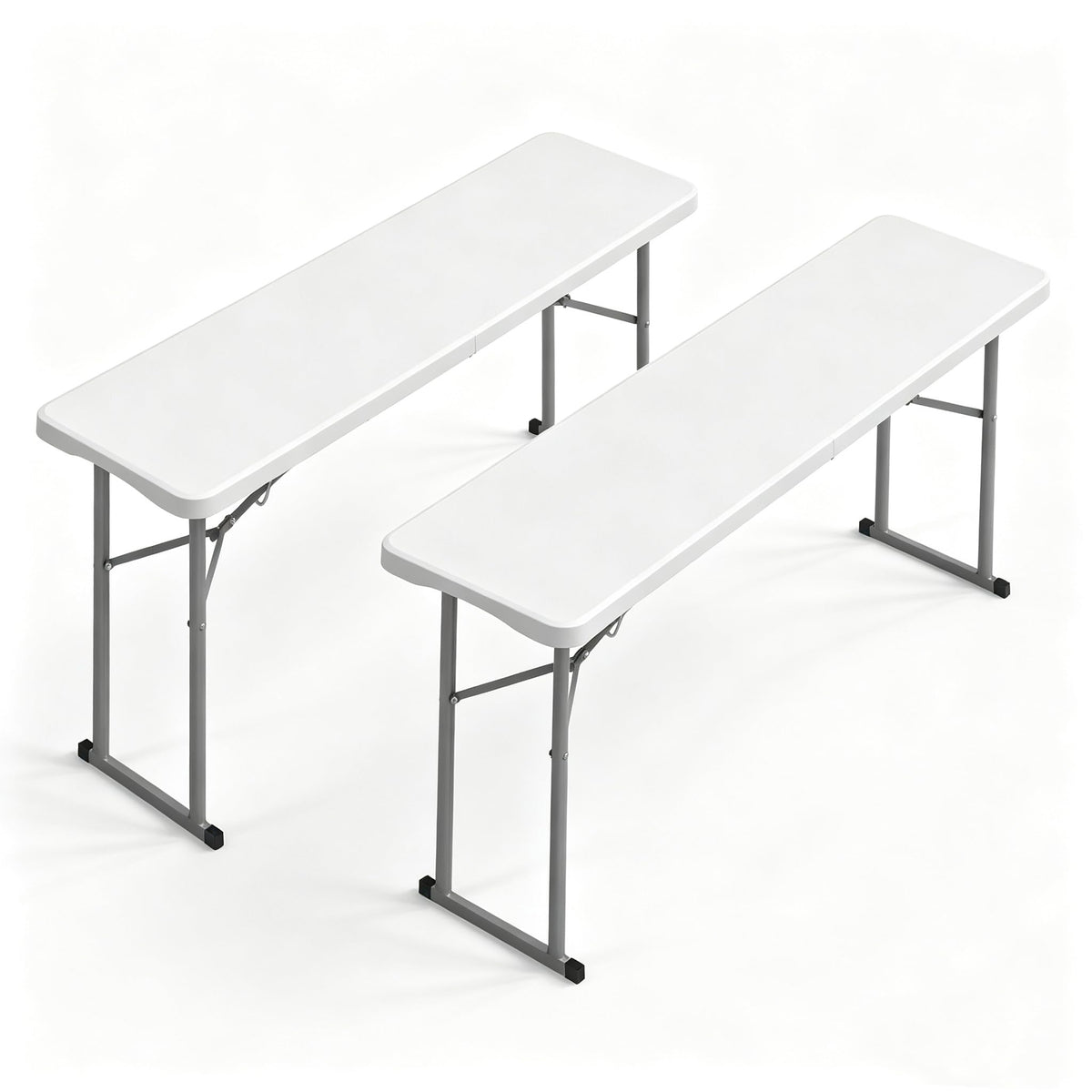 White 6 FT Narrow Folding Table Set of 2 Q63656