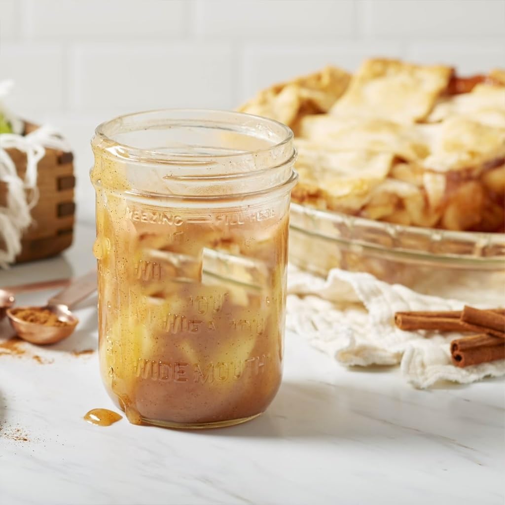 16oz Wide Mouth Clear Glass Mason Jars with Lids & Bands P2835