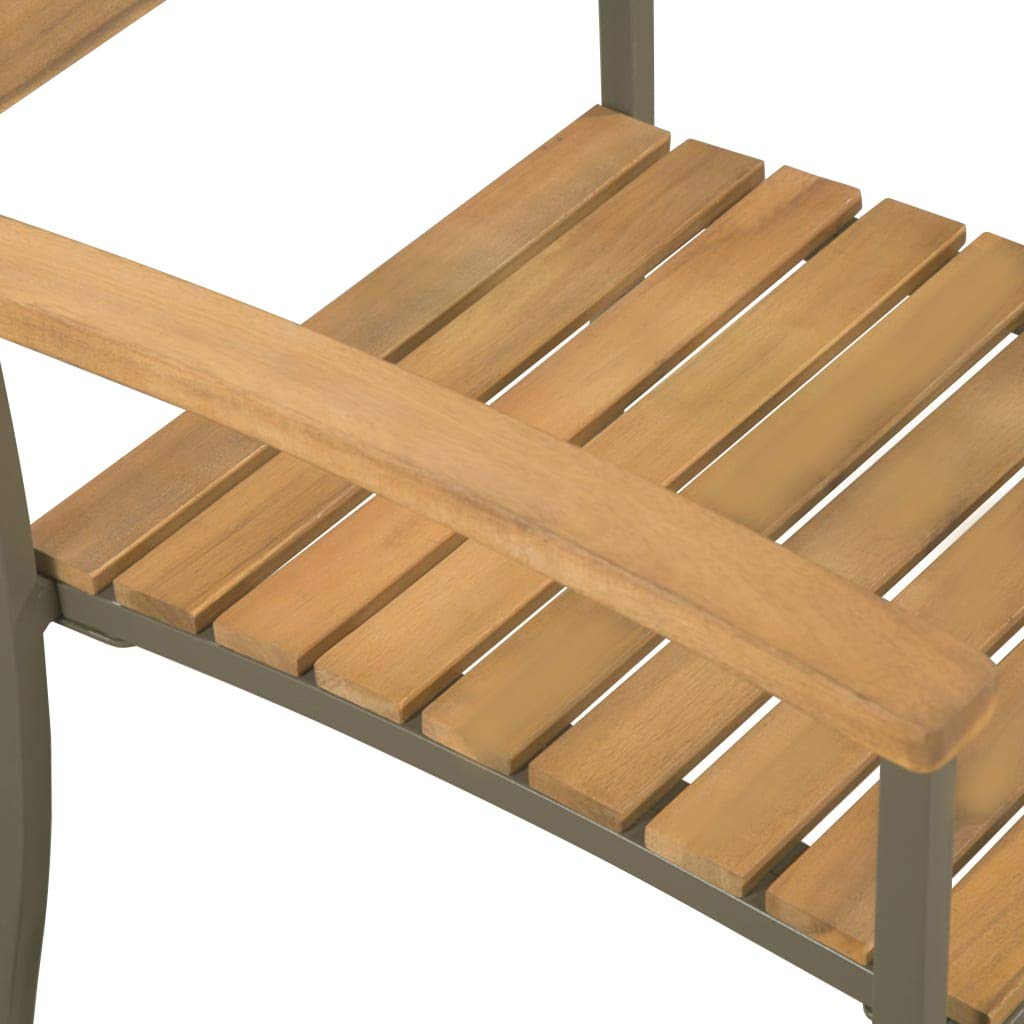 9 Piece Acacia Wood and Steel Outdoor Dining Set K1786
