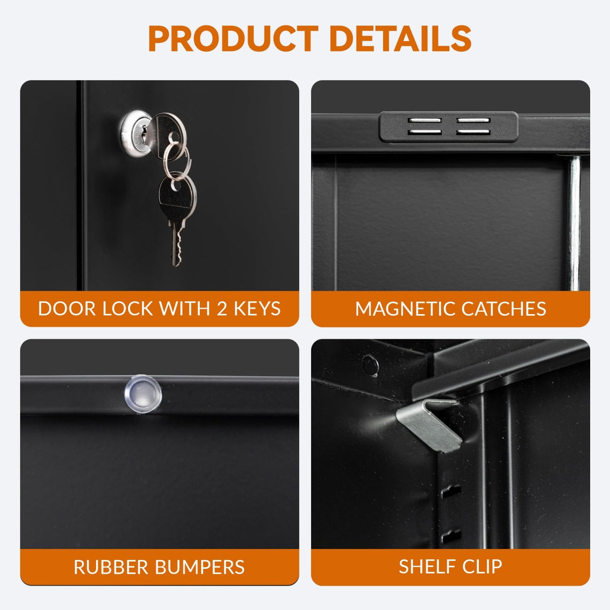 Black Metal Storage Cabinet with 2 Drawers A129851