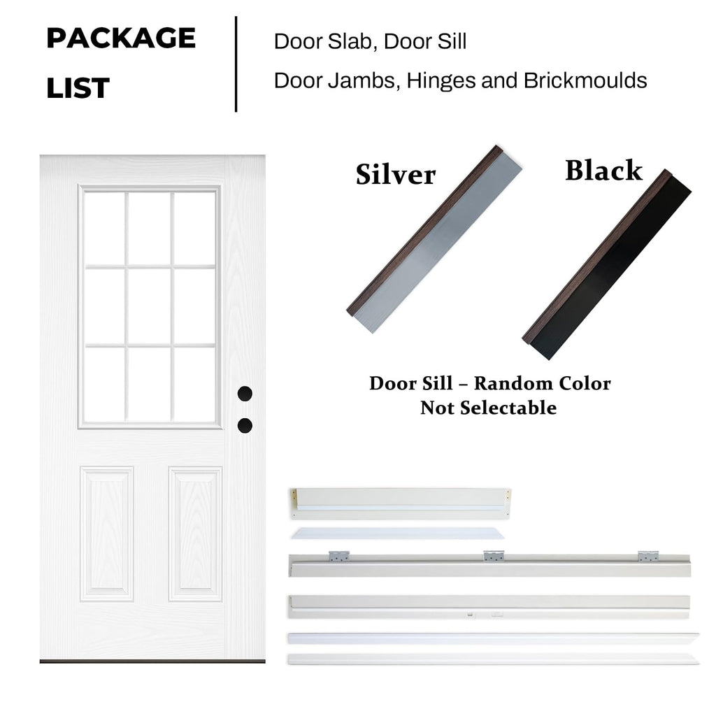 Fiberglass Exterior Door with Brickmould, 36'' x 80'' Front Entry Door O378820