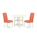 3 Piece Dining Table Set with 2 Faux Leather Chairs W193