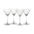 10-Ounce Etched Clear Glass Martini Glasses Set of 4 M33082