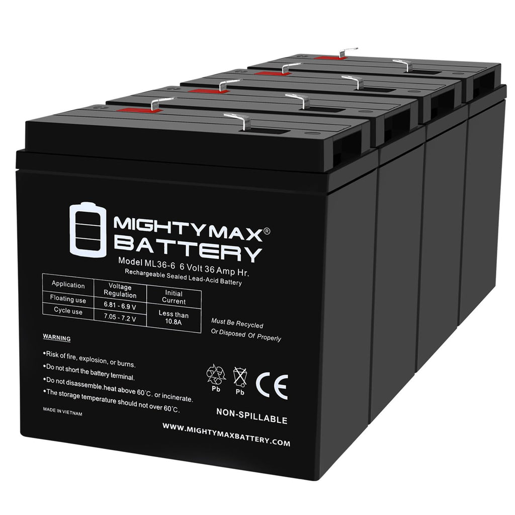 6V 36Ah AGM F2 Terminal Battery 4 Pack M120804