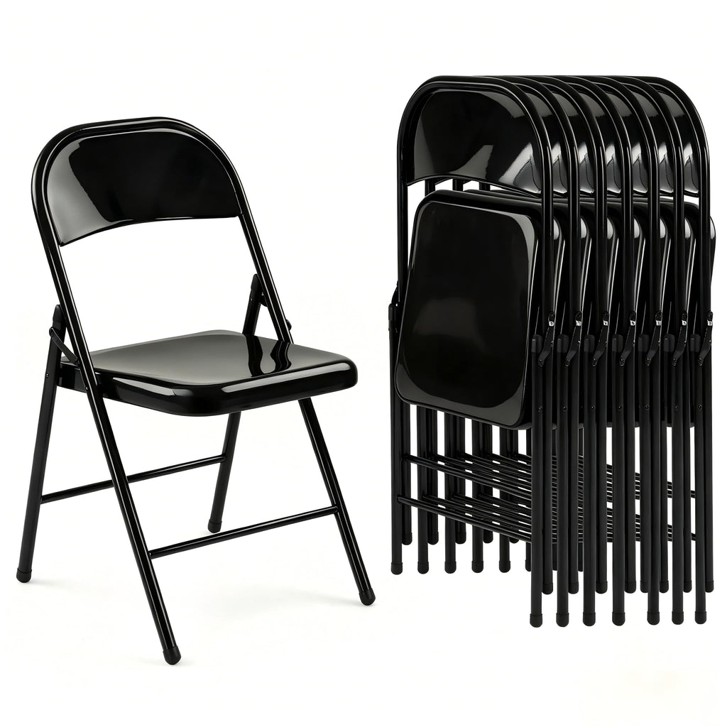 10 Pack Black Metal Folding Chairs P197