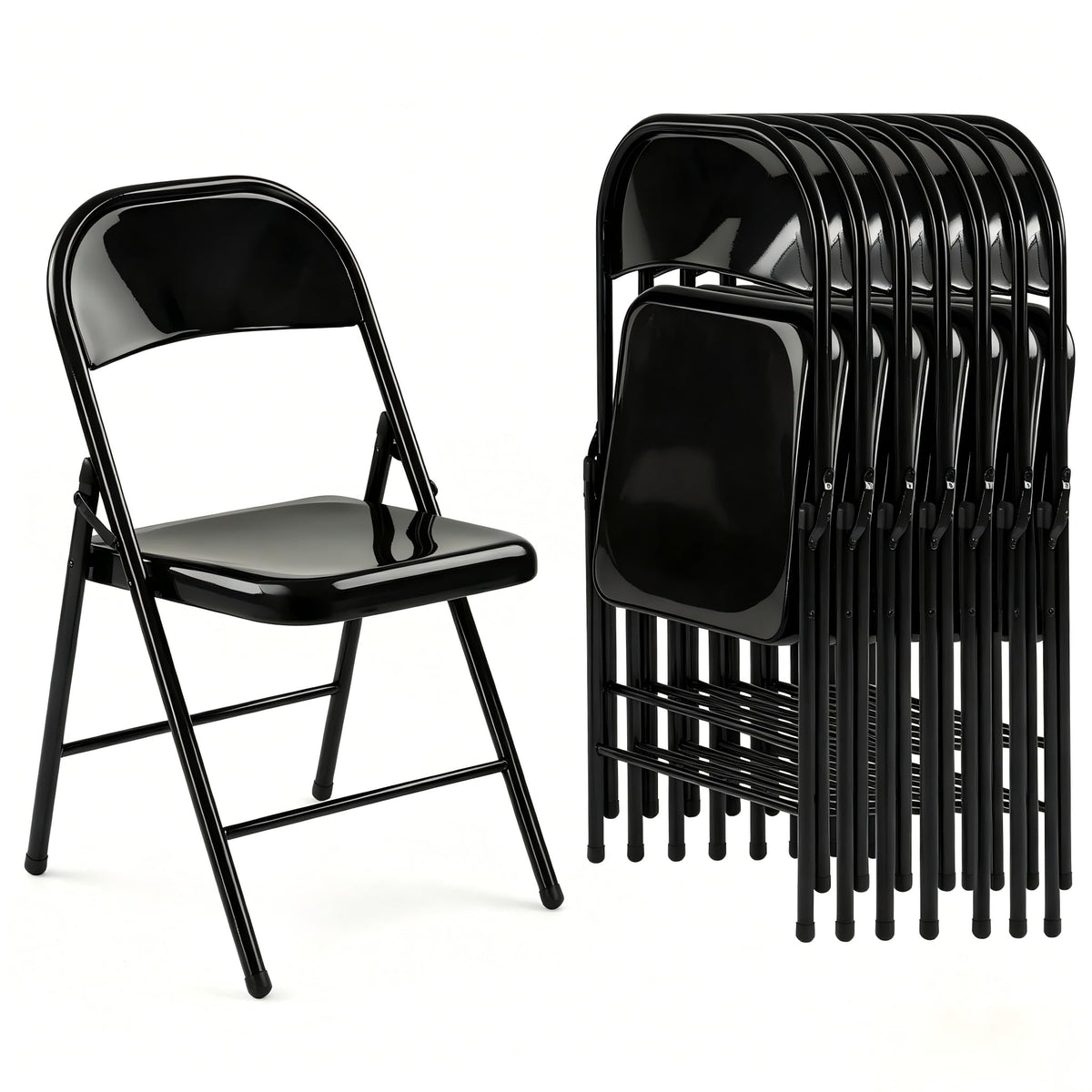 10 Pack Black Metal Folding Chairs P197