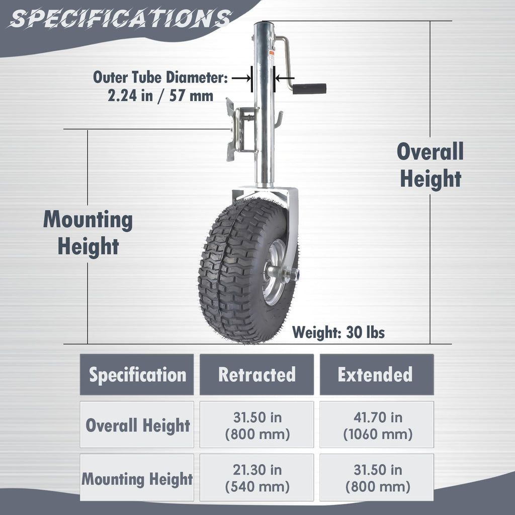 Heavy-Duty Swivel Trailer Tongue Jack 2000 lbs L317733