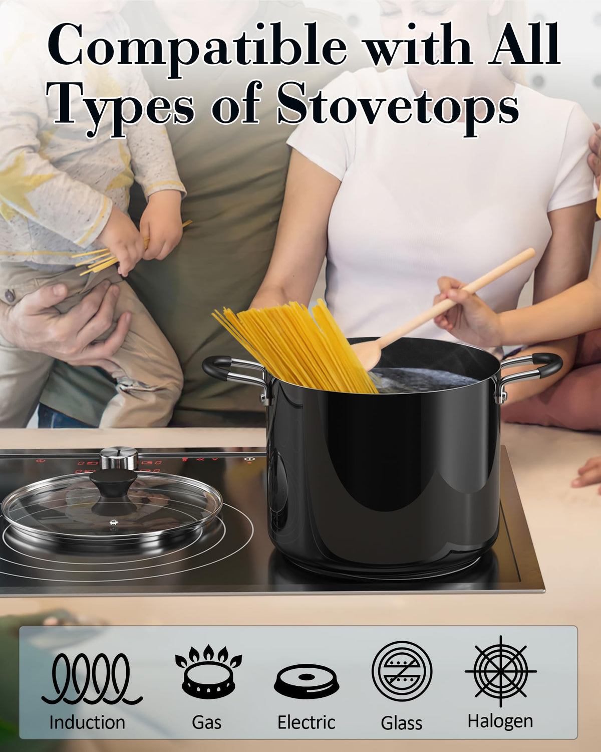 10.5 Quart Non Stick Stock Pot with Lid L619