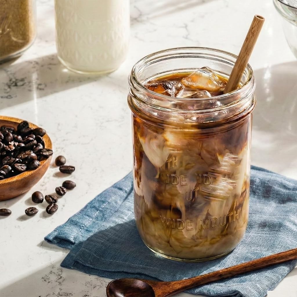 16oz Wide Mouth Clear Glass Mason Jars with Lids & Bands P2835