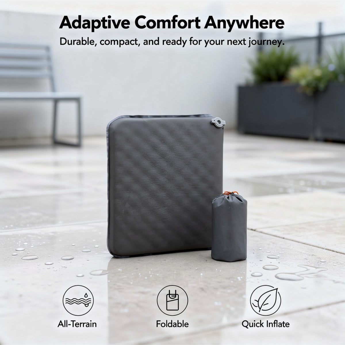 2 Pcs Inflatable Seat Cushion, 16.9 X 13 in, Lightweight Nylon TPU N613