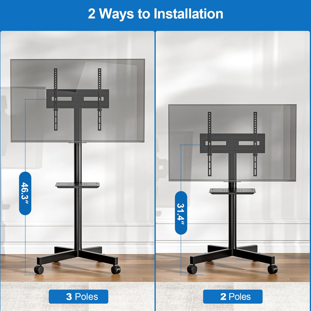 Mobile TV Stand for 23-65 Inch Flat Curved Screen TVs C5175