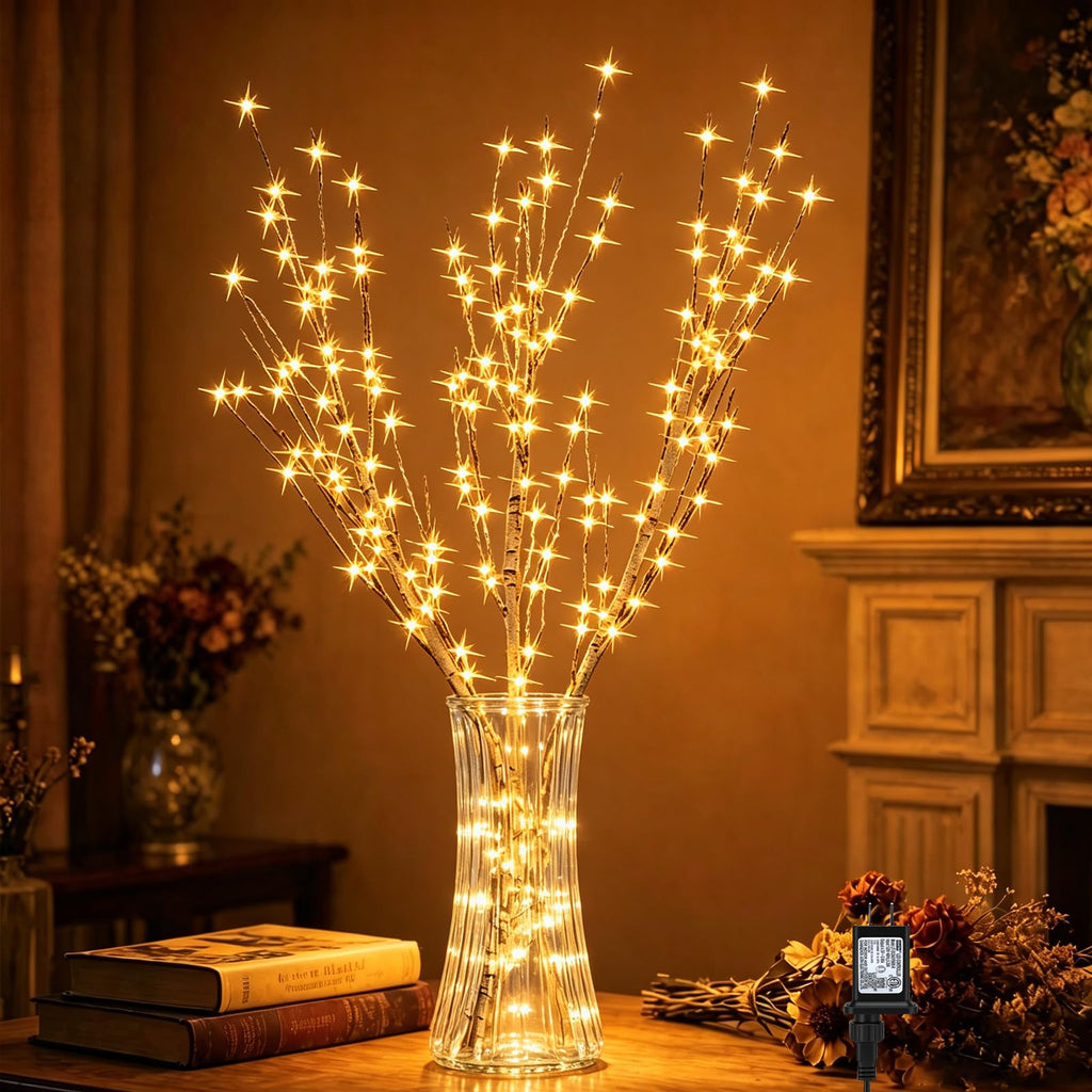 Lighted Birch Branches with Timer 33IN 180 LED Lights C30700
