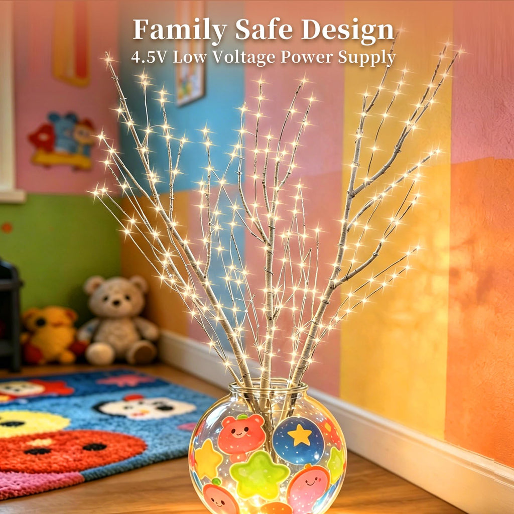 Lighted Birch Branches with Timer 33IN 180 LED Lights C30700