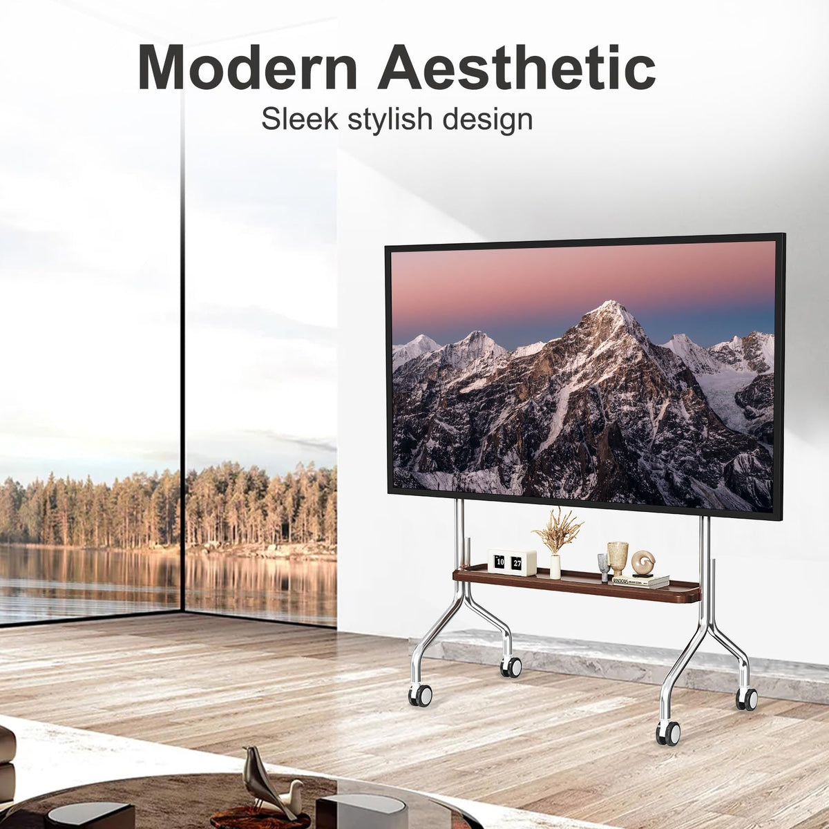 Rolling TV Stand for 32-75" TVs with Shelf O207964
