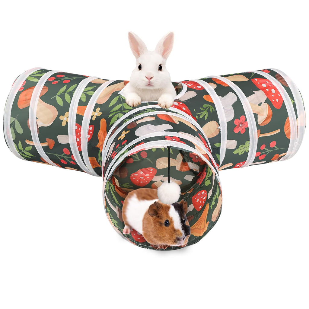 Collapsible 3 Way Rabbit Tunnel with Chew Toy Q526