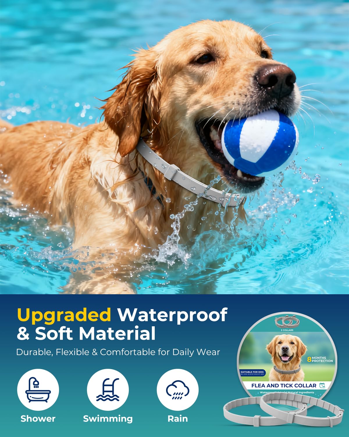 4 Pack Flea and Tick Collar for Small Dogs Under 18 lbs R7772