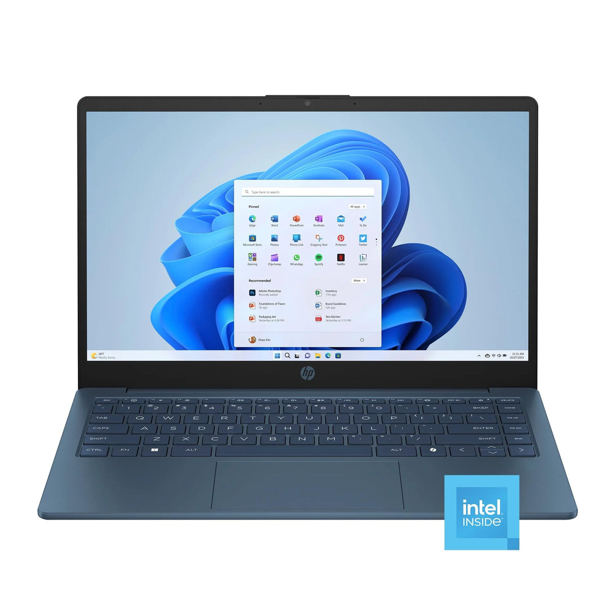 14" HD Laptop, Intel Celeron N150, 4GB RAM, 128GB Storage, Blue W141070