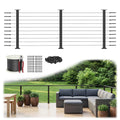 36" Cable Railing Kit with 3 Stainless Steel Black Posts M65755
