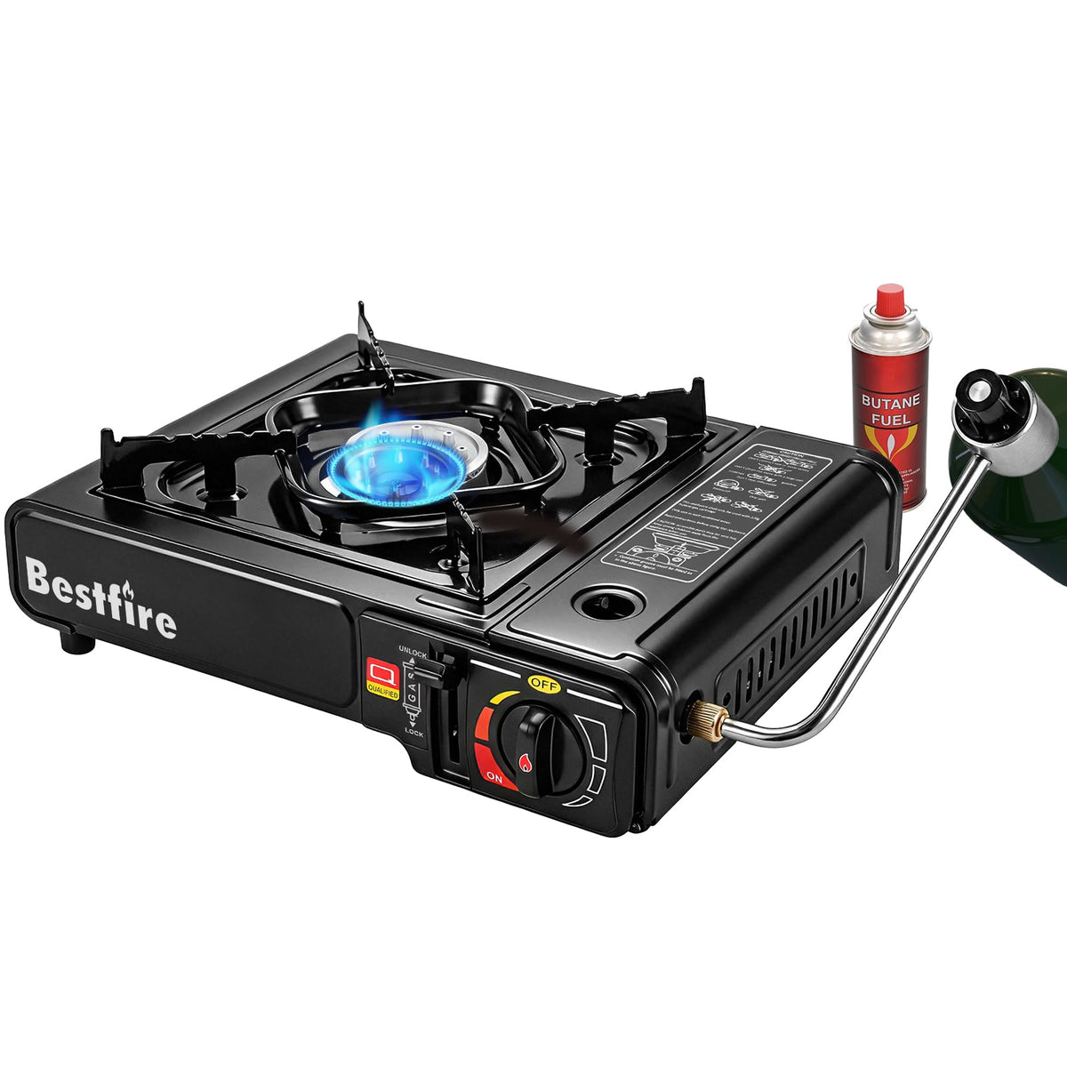 Portable Dual Fuel Single Burner Camping Stove I47483