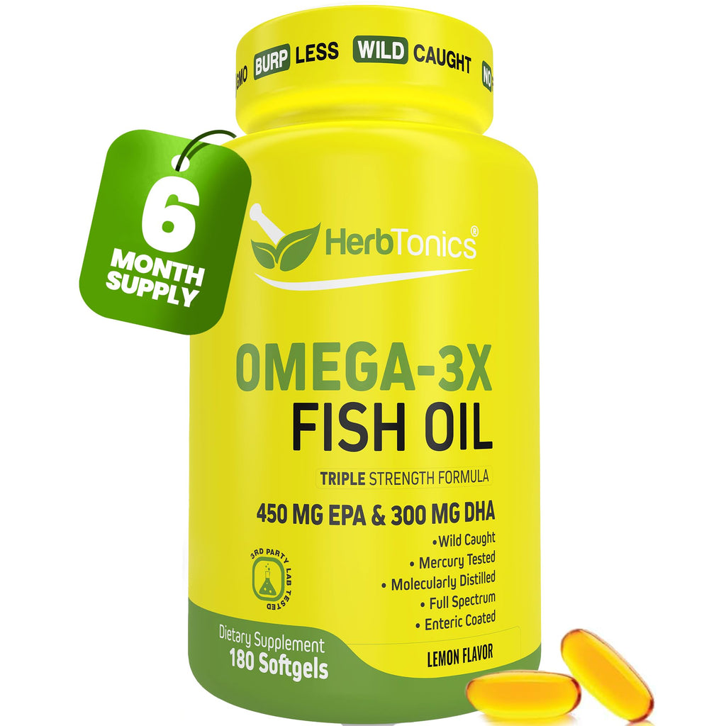 Omega 3 Fish Oil 1250mg Lemon Flavor 180 Softgels F837588