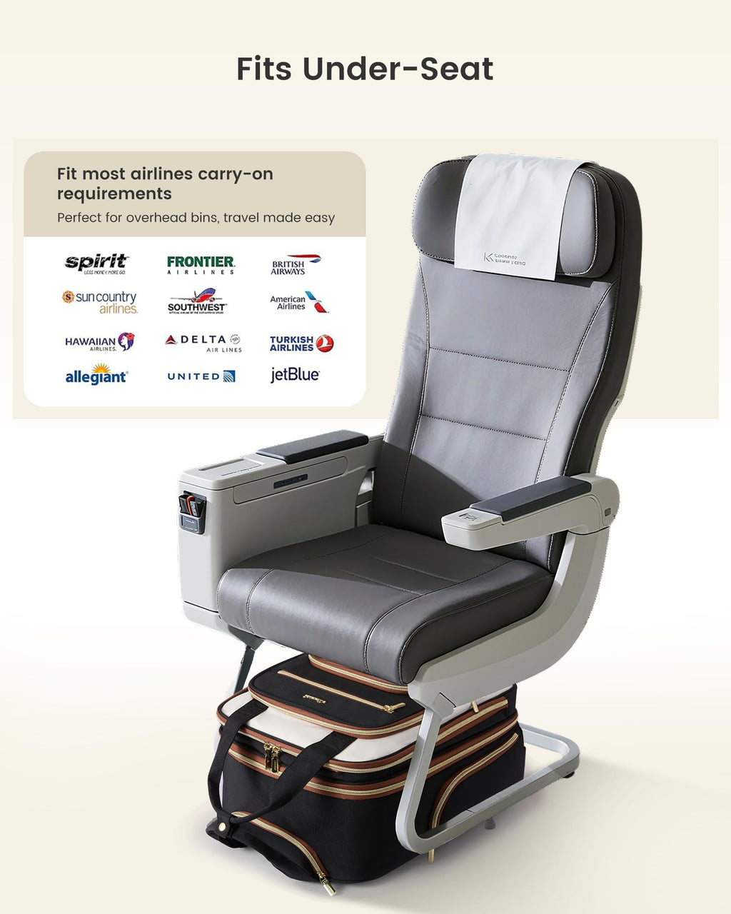 Underseat Carry On Luggage with Wheels V652548