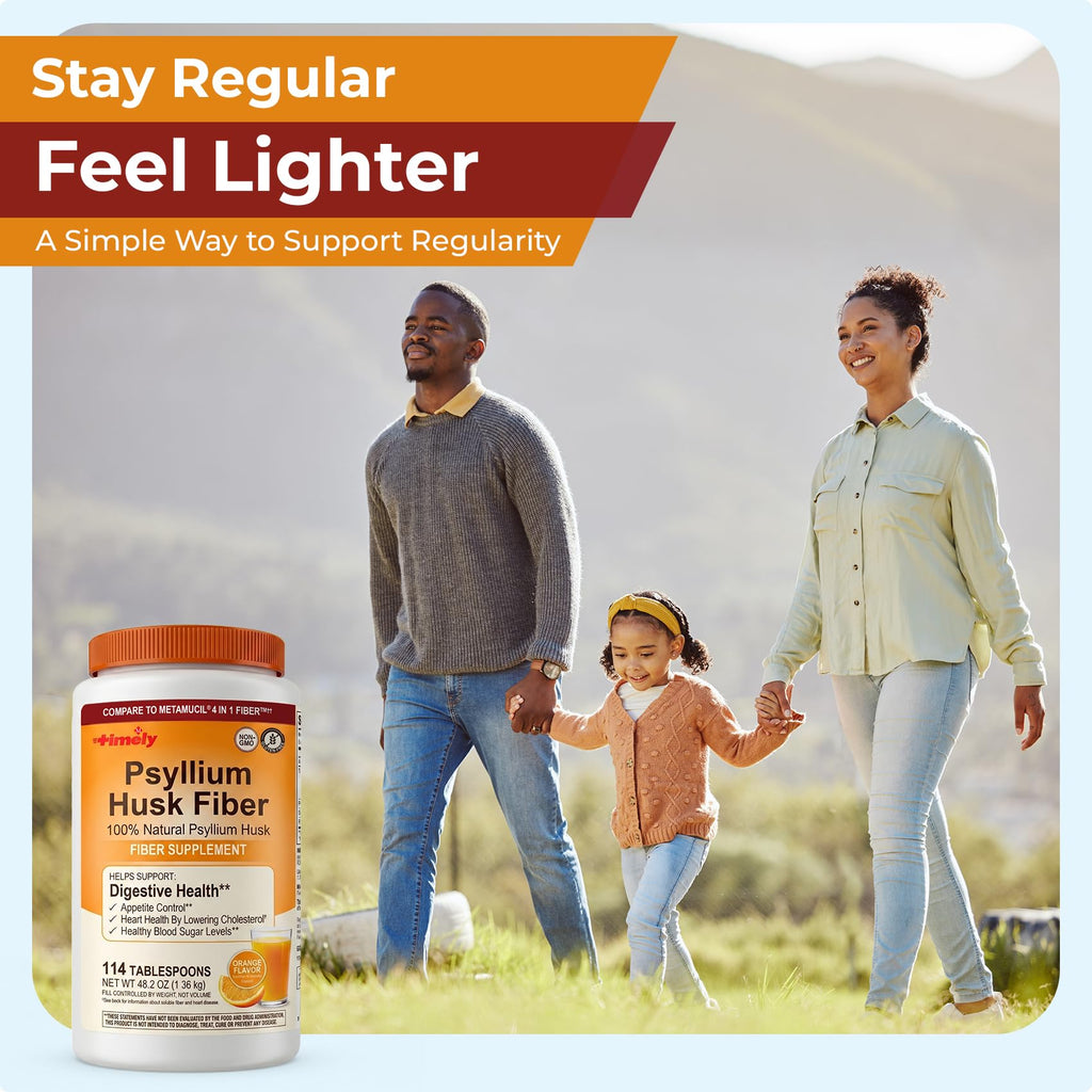 Psyllium Husk Powder Fiber Supplement Orange Flavor 48.2 oz P43693