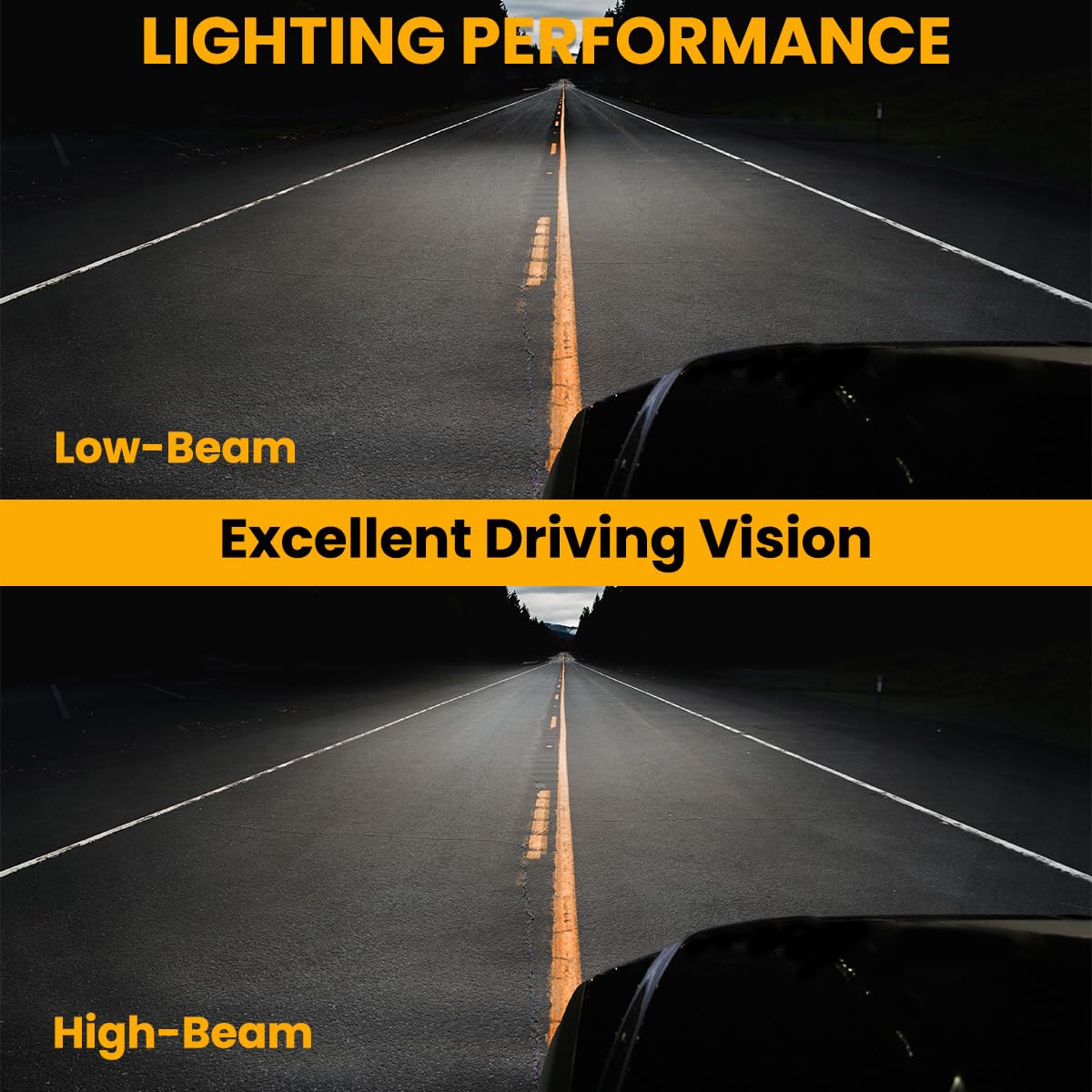 Glossy Black LED Projector Headlights E7008