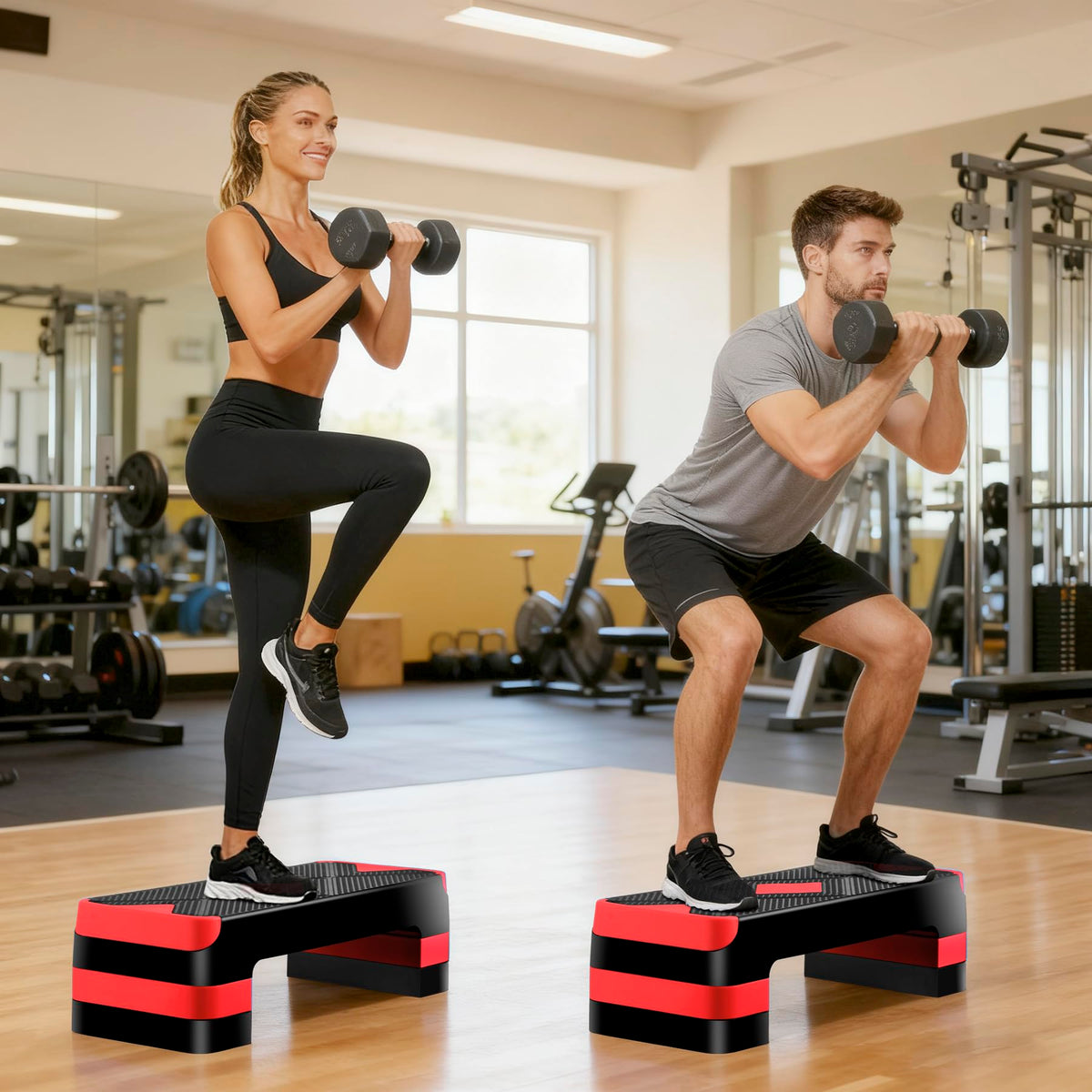 Adjustable Aerobic Stepper with Risers Y840663