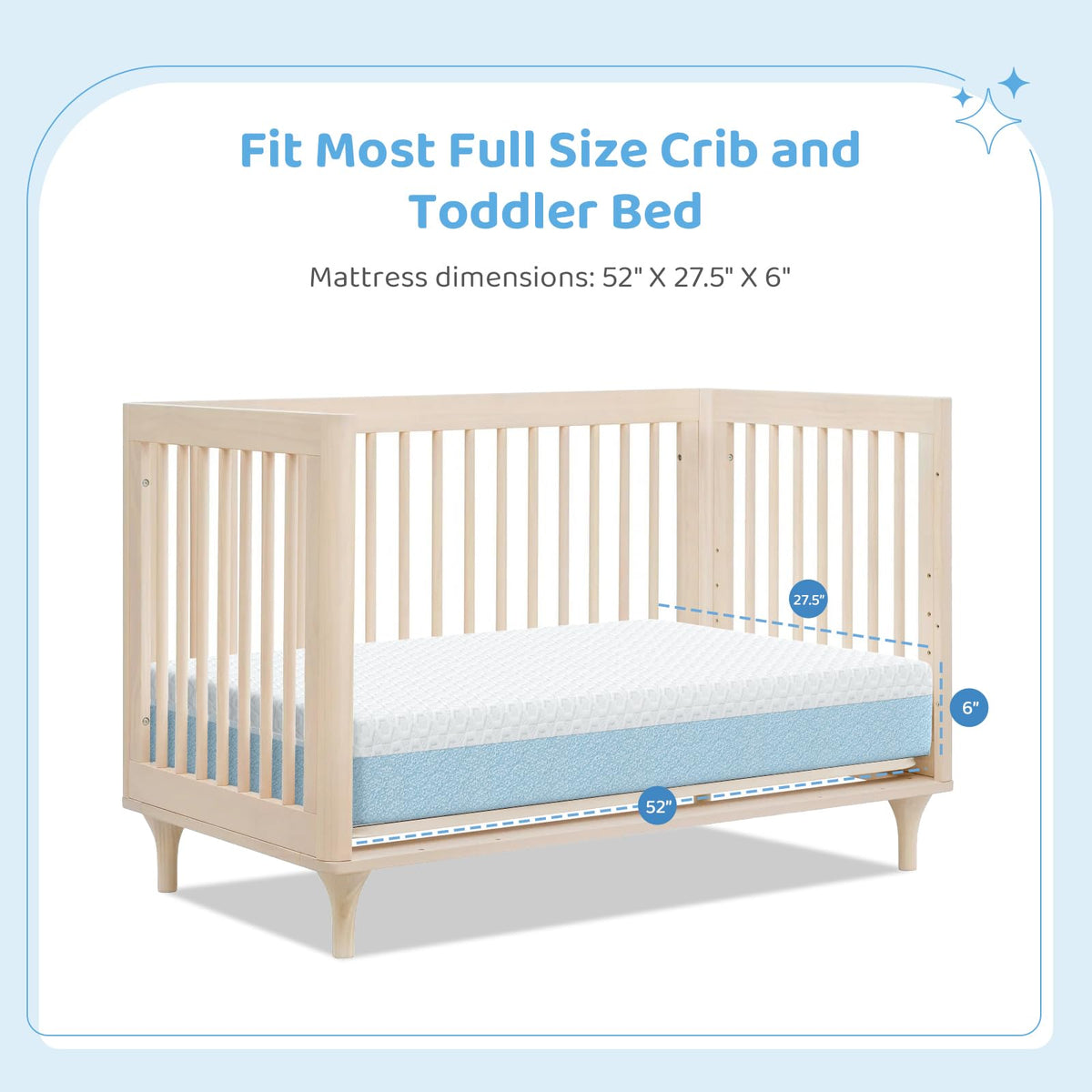Dual-Sided Gel Memory Foam Crib Mattress Q97347