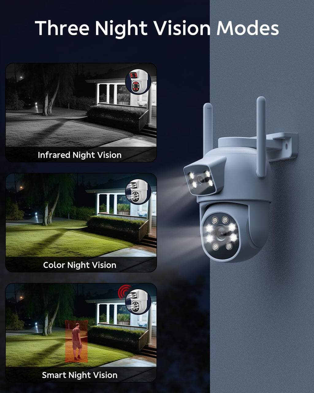 Wireless Outdoor 4 Cam Home Security Cameras System G2945