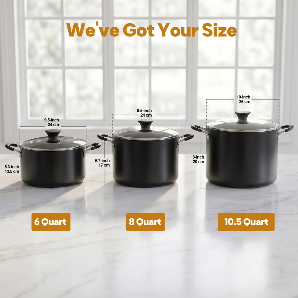10.5 Quart Non Stick Stock Pot with Lid L619